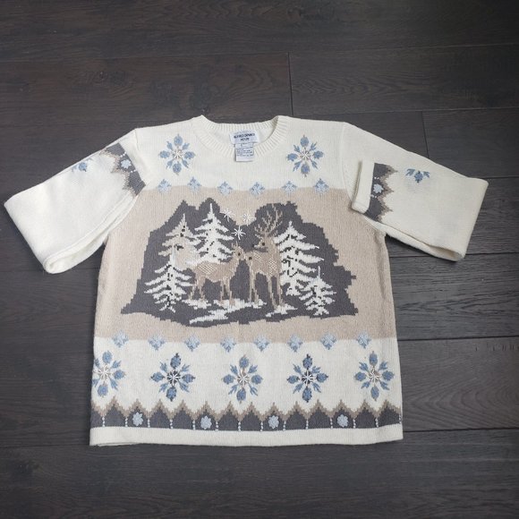 Vintage Festive Winter Theme Alfred Dunner Sweater - Picture 3 of 8